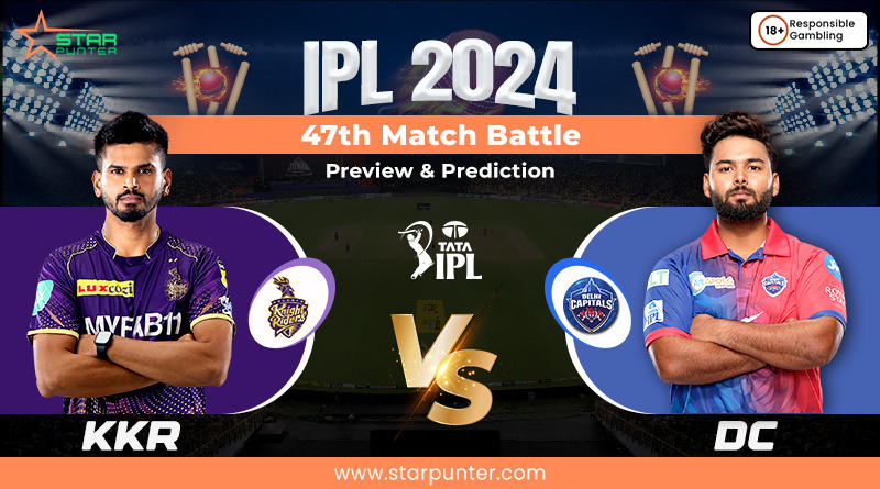 IPL 2024 47th Match Battle - KKR vs DC - Preview And Prediction