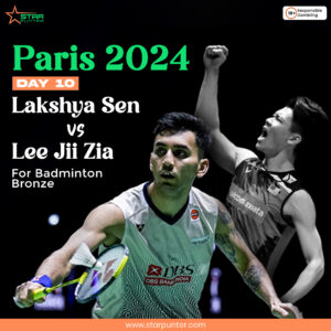 Paris 2024 Day 10 Lakshya Sen vs Lee Jii Zia